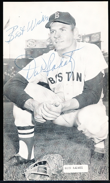 Autographed Dick Radatz J. D. McCarthy Boston Red Sox MLB B/W Postcard