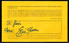 Autographed Eric Show “Have You Heard of the Four Spiritual Laws” Religious Pamphlet