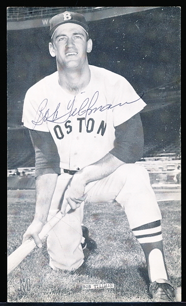 Autographed Bob Tillman J. D. McCarthy Boston Red Sox MLB B/W Postcard