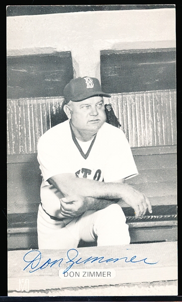 Autographed Don Zimmer J. D. McCarthy Boston Red Sox MLB B/W Postcard
