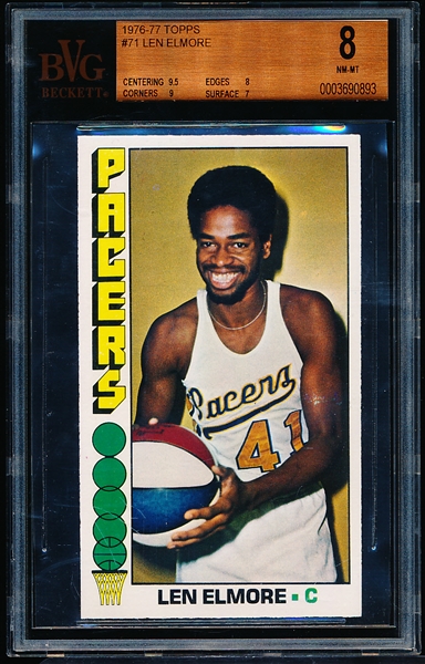1976-77 Topps Bskbl. #71 Len Elmore- Beckett Vintage Graded (BVG) Near Mint to Mint 8