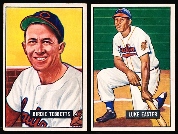 1951 Bowman Baseball Hi#’s- 2 Diff Cleveland Indians