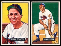 1951 Bowman Baseball Hi#’s- 2 Diff Cleveland Indians