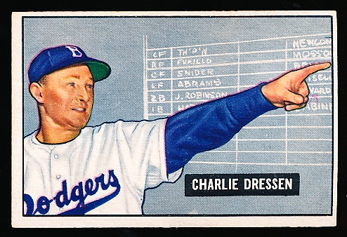 1951 Bowman Baseball Hi#- #259 Charlie Dressen, Brooklyn