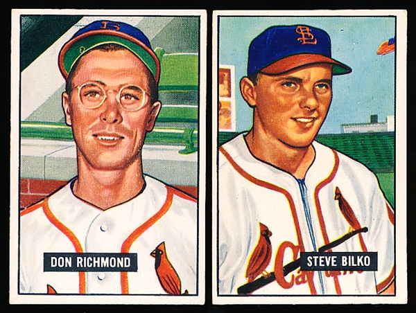 1951 Bowman Baseball Hi#’s- 2 Diff St. Louis Cardinals