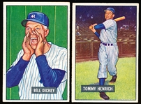 1951 Bowman Baseball Hi#’s- 2 Diff Yankees