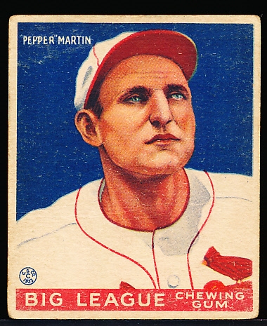 1933 Goudey Baseball- #62 Pepper Martin, Cardinals