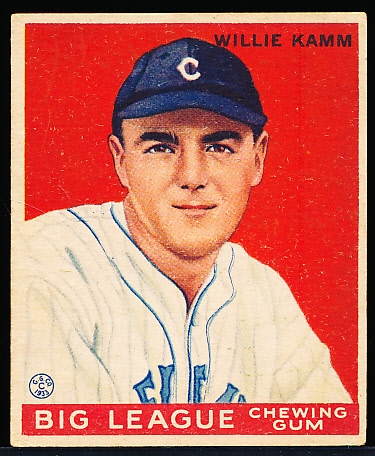 1933 Goudey Baseball- #75 Willie Kamm, Cleveland