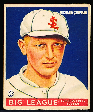 1933 Goudey Baseball- #101 Dick Coffman, Browns