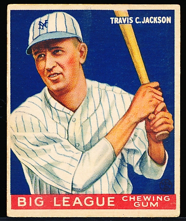 1933 Goudey Baseball- #102 Travis Jackson, New York Giants