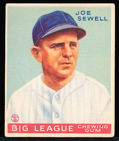 1933 Goudey Baseball- #165 Joe Sewell, Yankees