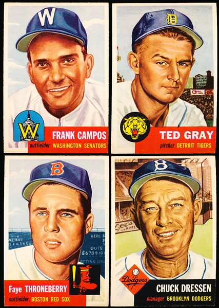 1953 Topps Baseball- 4 Diff