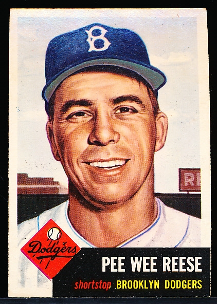 1953 Topps Baseball- #76 Pee Wee Reese, Brooklyn