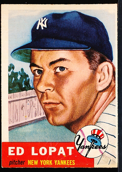 1953 Topps Baseball- #87 Ed Lopat, Yankees
