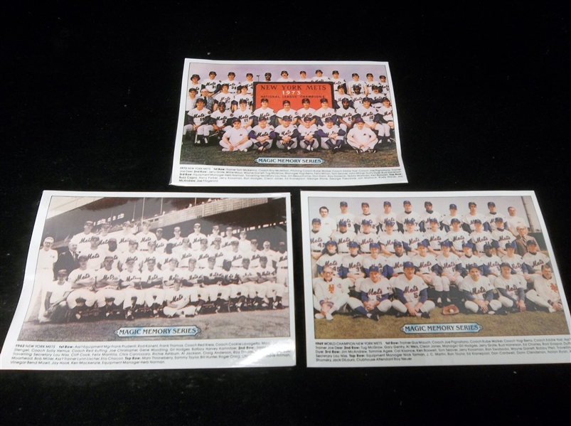 1981 Shea Stadium “New York Mets Magic Memory” 6-7/8” x 4-7/8” Factory Sealed Team Pictures- 3 Diff.