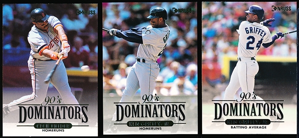 1994 Donruss Baseball- “Dominators” Complete Insert Set of 20