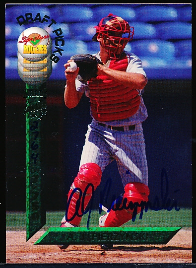 1994 Signature Rookies Baseball- “Autographs”- #61 A.J. Pierzynski, Minnesota- #2764/7,750