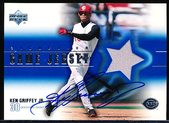 2001 Upper Deck Baseball- “Game Jersey Autograph”- #KG Ken Griffey Jr., Reds