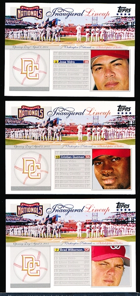 2005 Topps Update Baseball- “Washington Nationals Inaugural Lineup” Complete Insert Set of 10