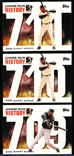 2006 Topps Baseball- “Barry Bonds Home Run History” Inserts #709 Through #734- 26 Diff.