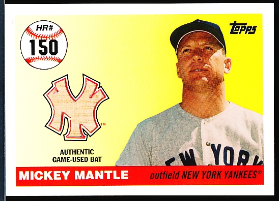 2006 Topps Baseball- “Mickey Mantle Home Run History Bat Relic”- #MHRR150 Mantle Bat- #03/07 Made! 