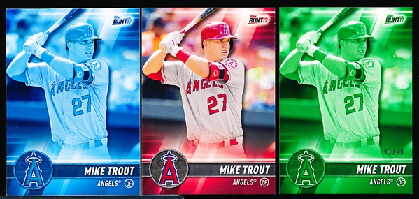 2017 Topps Bunt Bsbl. #2 Mike Trout- 3 Diff. Cards