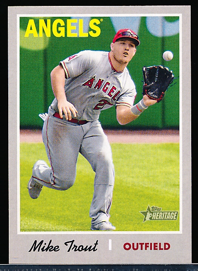 2019 Topps Heritage Bsbl. “Action” #485 Mike Trout SP