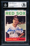 Autographed 1964 Topps Baseball- #248 Johnny Pesky, Red Sox- Beckett Certified & Encapsulated