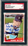 Autographed 1965 Topps Baseball- #236 Denny McLain RC, Tigers- SGC Certified & Encapsulated