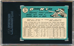 Autographed 1965 Topps Baseball- #236 Denny McLain RC, Tigers- SGC Certified & Encapsulated