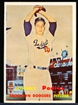 1957 Topps Baseball- #277 Johnny Podres, Dodgers- Semi Hi#