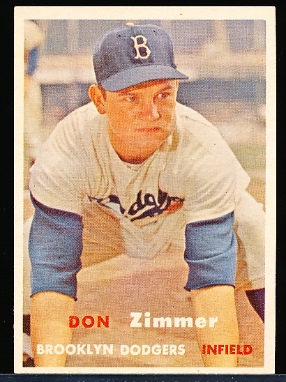 1957 Topps Baseball- #284 Don Zimmer, Dodgers- Semi Hi#