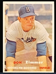 1957 Topps Baseball- #284 Don Zimmer, Dodgers- Semi Hi#