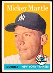 1958 Topps Baseball- #150 Mickey Mantle, Yankees