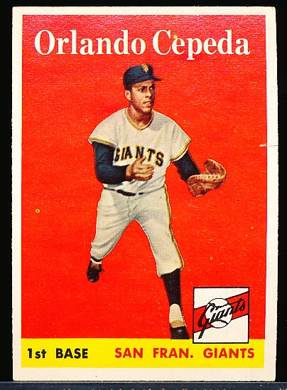 1958 Topps Baseball- #343 Orlando Cepeda RC