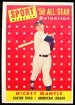 1958 Topps Baseball- #487 Mickey Mantle All Star