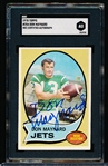 Autographed 1970 Topps Football- #254 Don Maynard, Jets- SGC Authentic Certified & Encapsulated