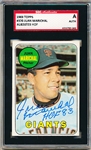 Autographed 1969 Topps Baseball- #370 Juan Marichal, Giants- SGC Certified & Encapsulated