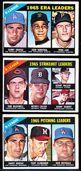 1966 Topps Bb- 6 Diff Leaders