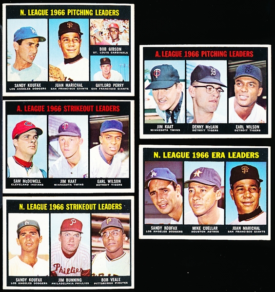 1967 Topps Bb- 5 Diff Leaders