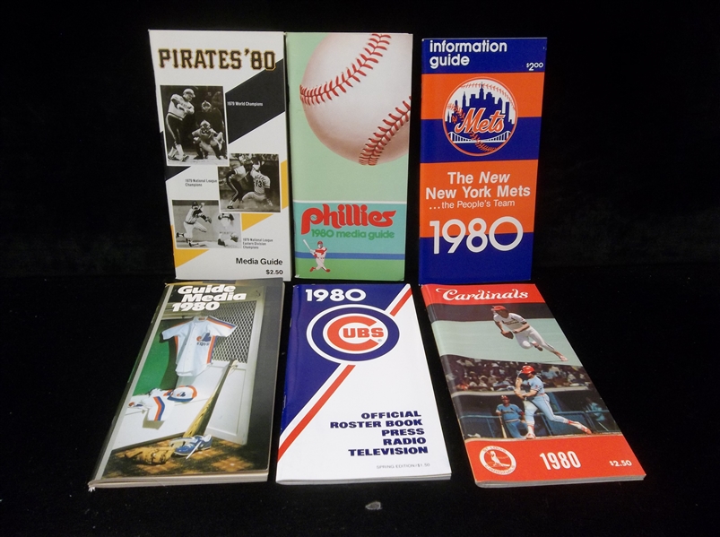 1980 National League Baseball Media Guides- 6 Diff