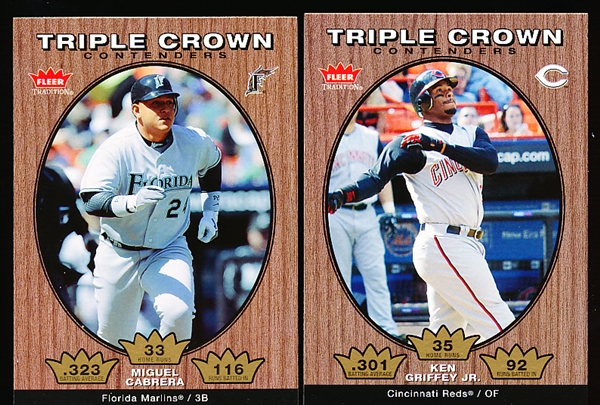 2006 Fleer Tradition Baseball- “Triple Crown Contenders” Near Complete Insert Set- 14 of 15