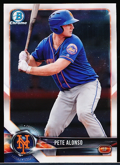 2018 Bowman Chrome Baseball- “Prospects”- #BCP137 Pete Alonso, Mets- 5 Diff.