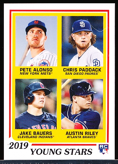2019 Topps Throwback Thursday Bb- #TBT 266 Young Stars (Pete Alonso/ Chris Paddock/ Jake Bauers/ Austin Riley)