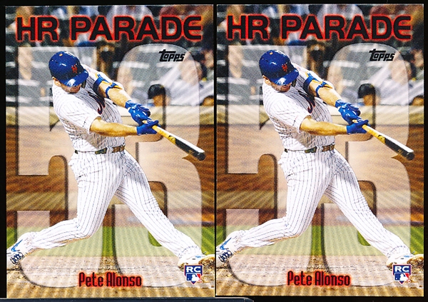 2019 Topps Throwback Thursday Bb- #TBT 272 Pete Alonso HR Parade 53- 2 Cards