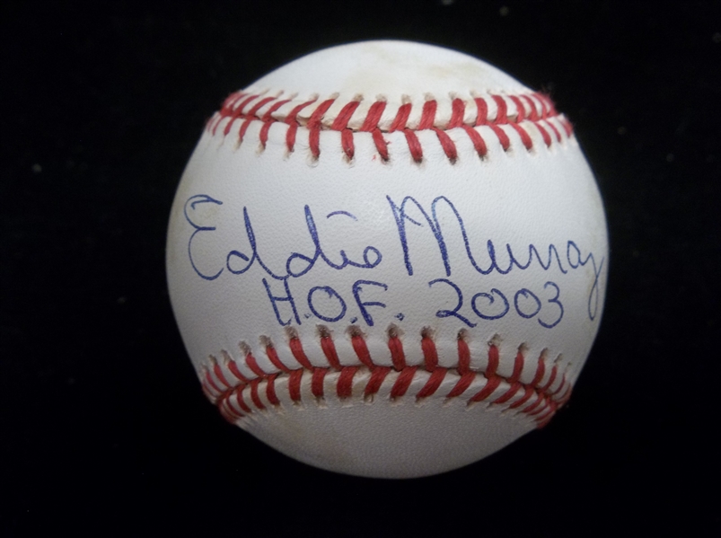 Autographed & Inscribed Eddie Murray Official A.L. (B. Brown Pres.) Baseball- PSA Certified