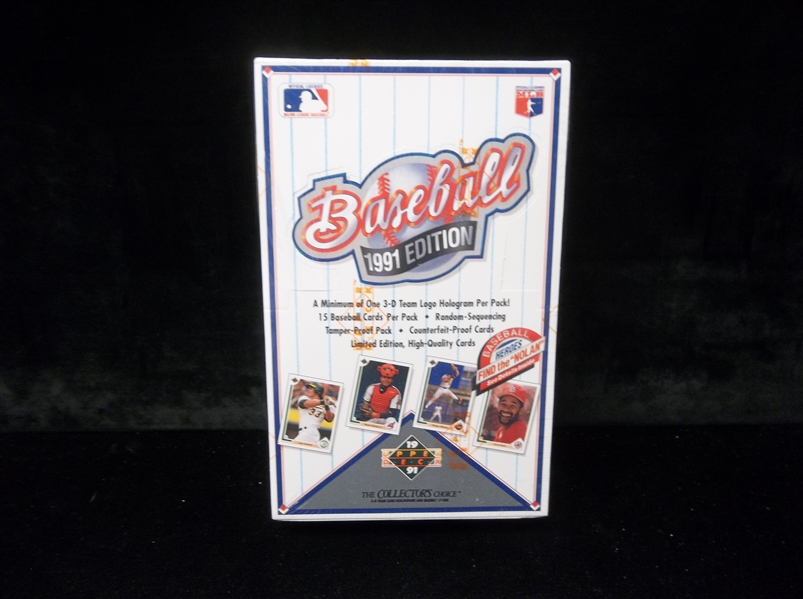 1991 Upper Deck Bsbl.- 1 Unopened High Series Factory Sealed Wax Box