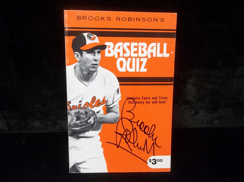 Autographed 1979 Brooks Robinson’s Baseball Quiz, by Brooks Robinson & Fred Smith- Signed by Robinson