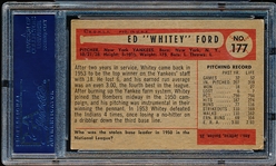Autographed 1954 Bowman Baseball- #177 Whitey Ford, Yankees- PSA/ DNA Certified & Encapsulated