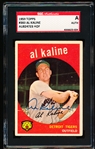 Autographed 1959 Topps Baseball- #360 Al Kaline, Tigers - SGC Certified and Encapsulated